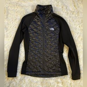The North Face Quilted Hybrid Jacket Black Full Zip Stretch Sleeves